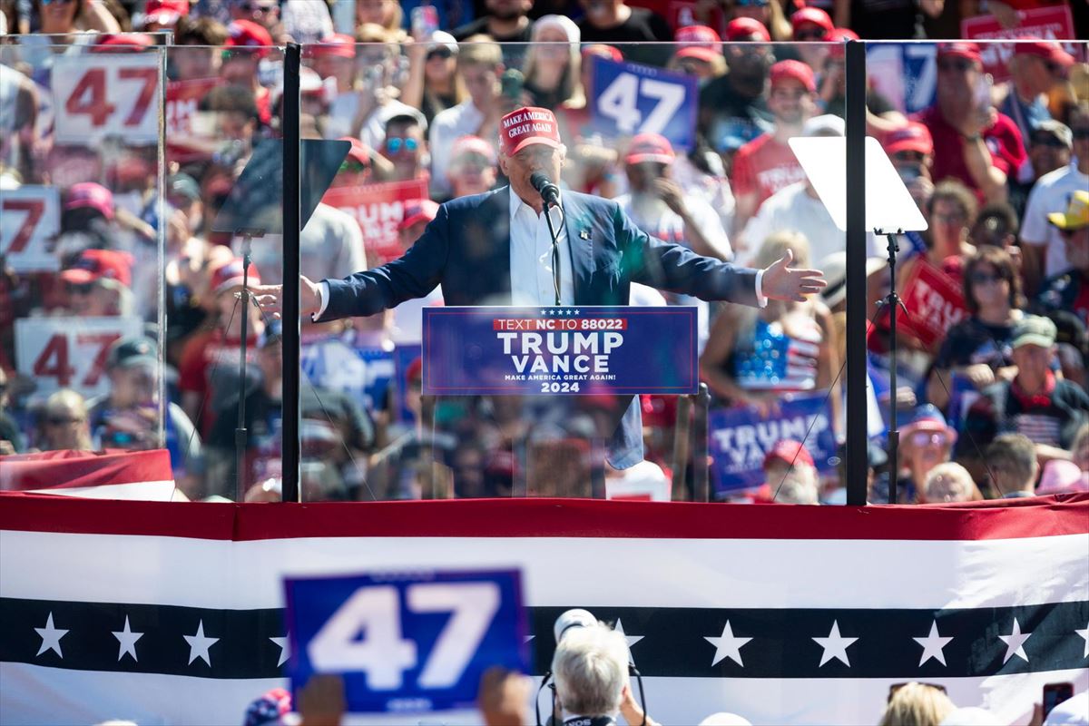 Donald Trump en un acto de campaña