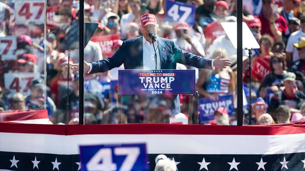 Donald Trump en un acto de campaña