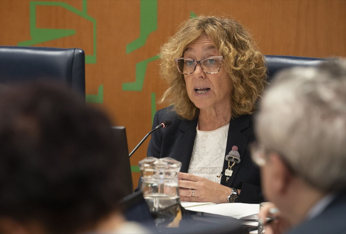 Susana García, hoy, en el Parlamento Vasco. 