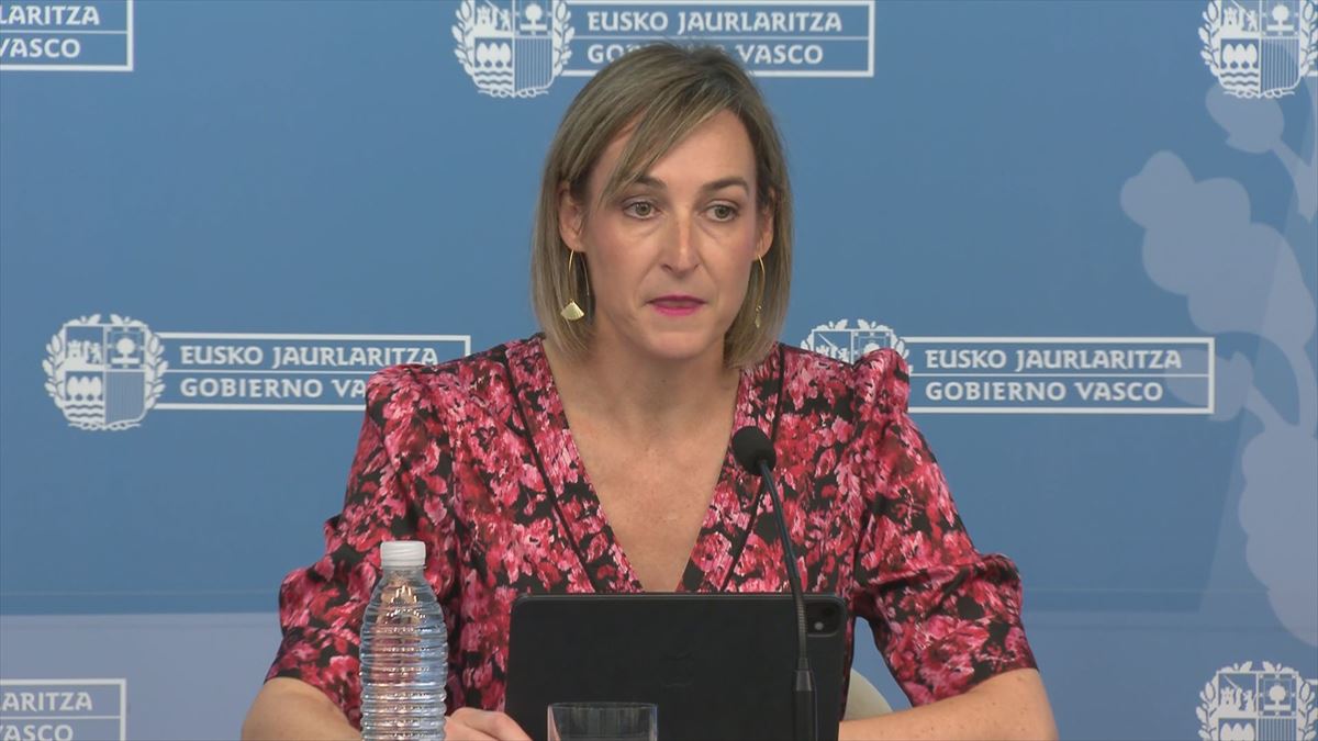 María Ubarretxena en la rueda de prensa posterior al Consejo de Gobierno