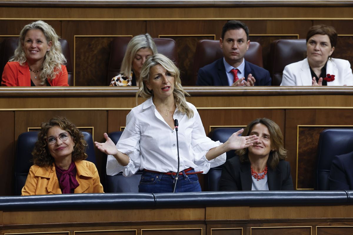 Yolanda Díaz, hoy en el Congreso de los Diputados.