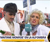 Maitane Monroe reparte txakoli entre las estrellas de la alfombra roja de la Gala del Cine Vasco