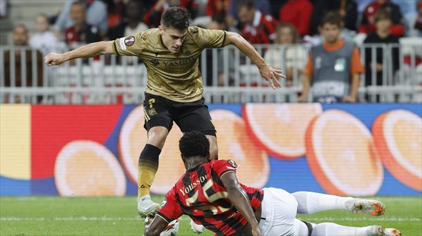 Ander Barrenetxea ha marcado un precioso gol en Niza. Foto: EFE. 