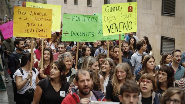 Manifestación docentes del 25 de septiembre. Foto: EFE. 