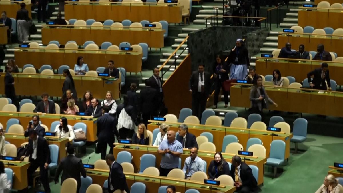 Asamblea de la ONU. Imagen obtenida de un vídeo de Agencias.