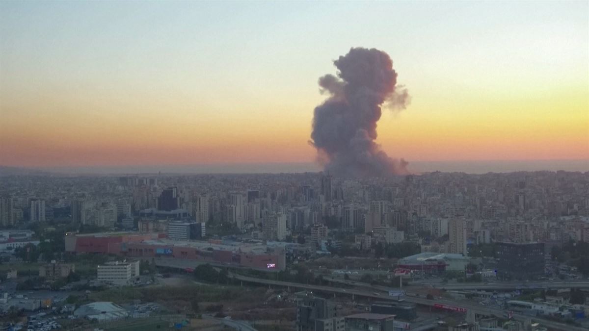 Leherketa Beiruten. Agentzietako bideo batetik ateratako irudia.