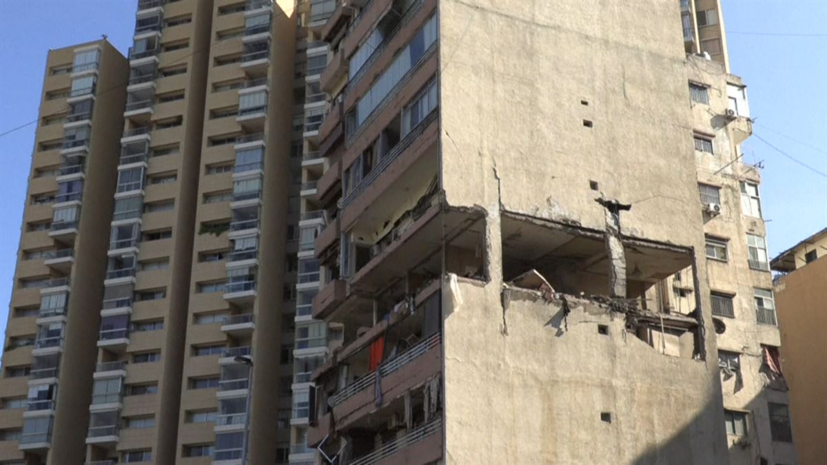 El edificio destruido en el corazón de Beirut