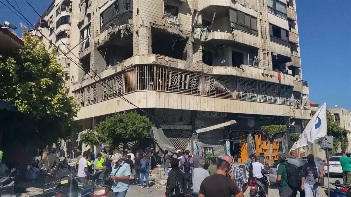 Israel bombardea el centro de Beirut. Foto: EFE