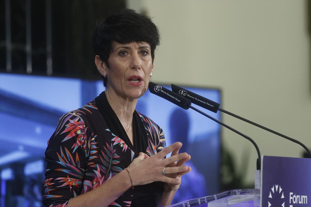 Elma Saiz en su intervención del pasado 3 de octubre. Foto: EFE