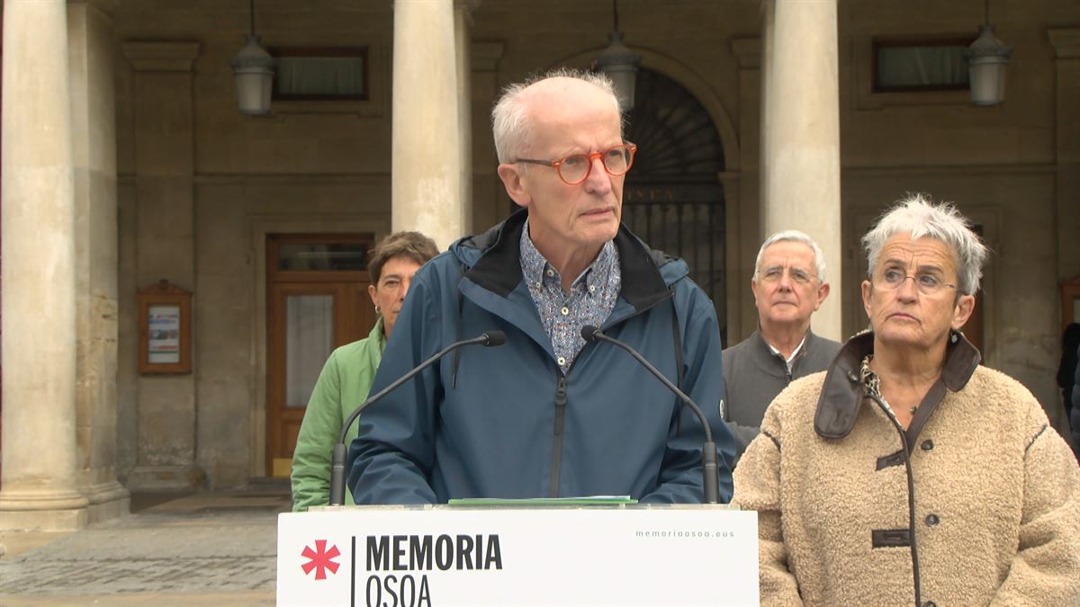 Martxelo Otamendi, durante el acto de Memoria Osoa. 