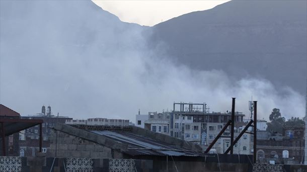 Ataques en Saná, capital de Yemen. Foto: EFE