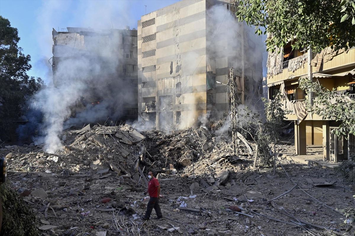 Bombardeo israelí en Beirut. Foto: EFE