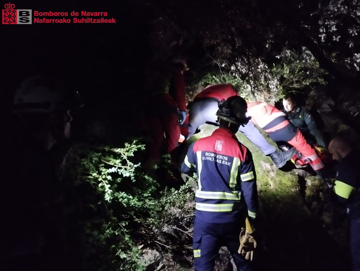 Rescate de los escaladores en Etxauri. Foto: Bomberos de Navarra