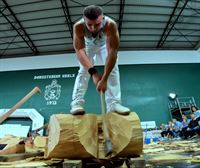 Iker Vicente marca el mejor tiempo en la eliminatoria del Campeonato de Aizkolaris de Euskadi (18:11)