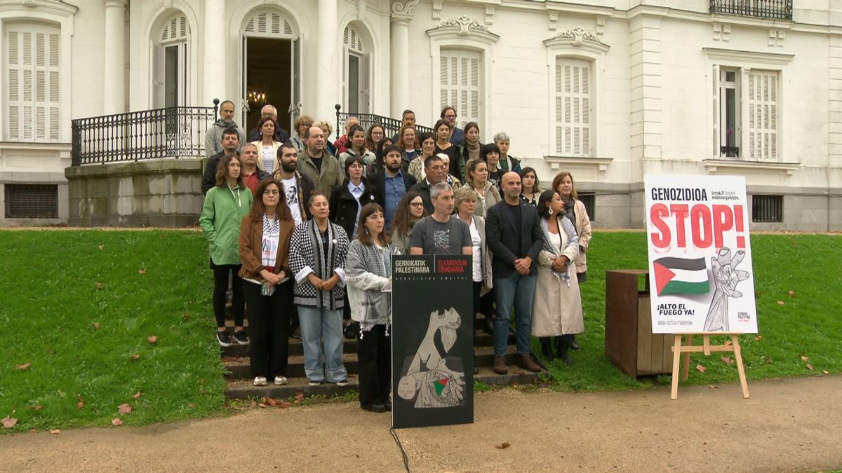 Gernika-Palestinak indar ugari bildu ditu "genozidioaren" amaiera eskatzeko. Irudia: EITB Media.