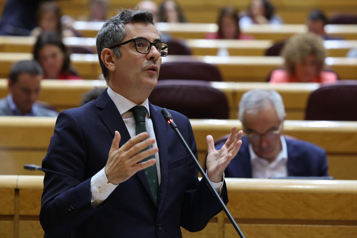 Felix Bolaños, este martes en el Senado. EFE. 