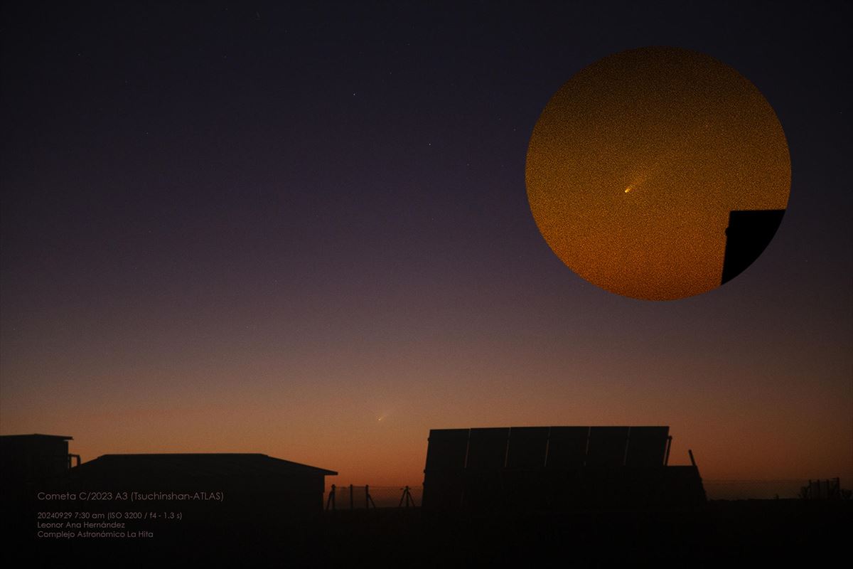 Imagen de archivo del cometa Tsuchinshan-ATLAS. Foto: EFE