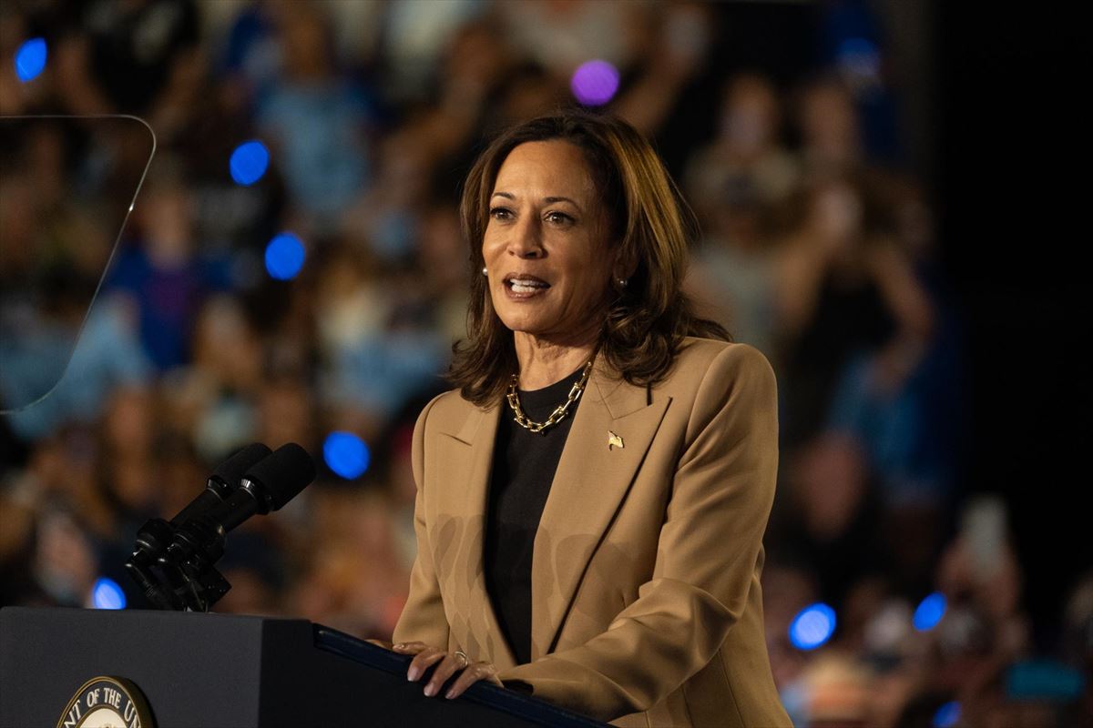 Kamala Harris en un acto electoral. Foto: EFE