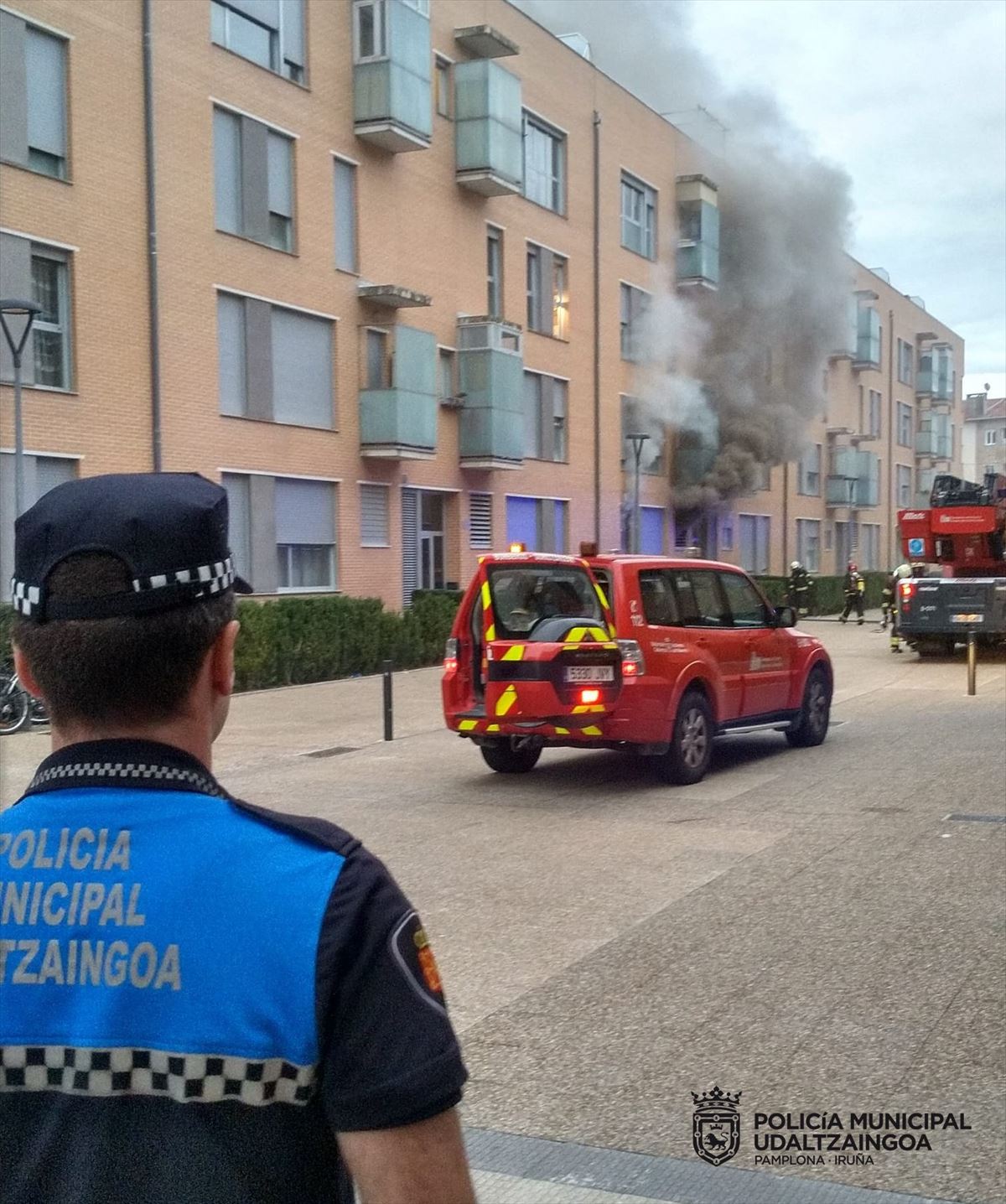 Incendio en Pamplona. Foto: @PamplonaIrunaPM