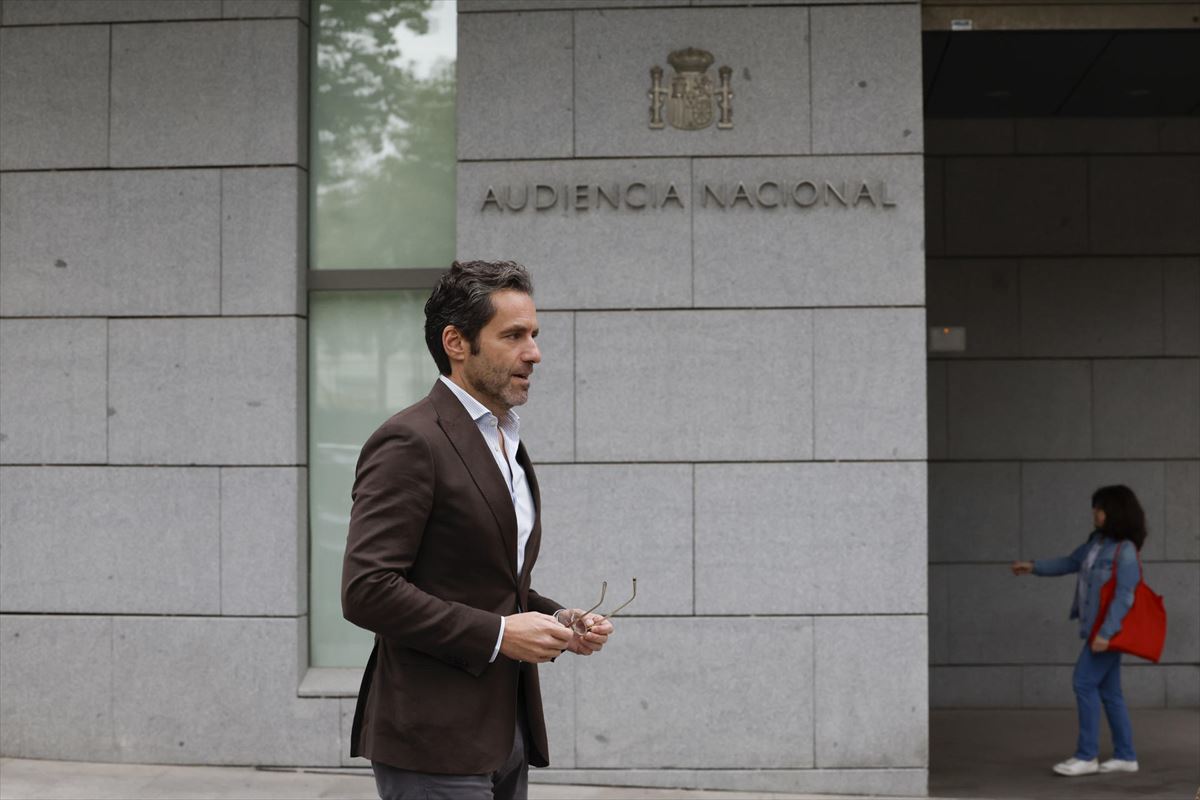 El portavoz del PP, Borja Sémper, el lunes, tras presentar la querella en la Audiencia Nacional