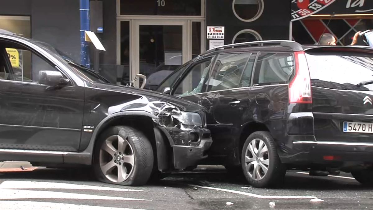 Accidente en Portugalete. Imagen obtenida de un vídeo de EITB Media.