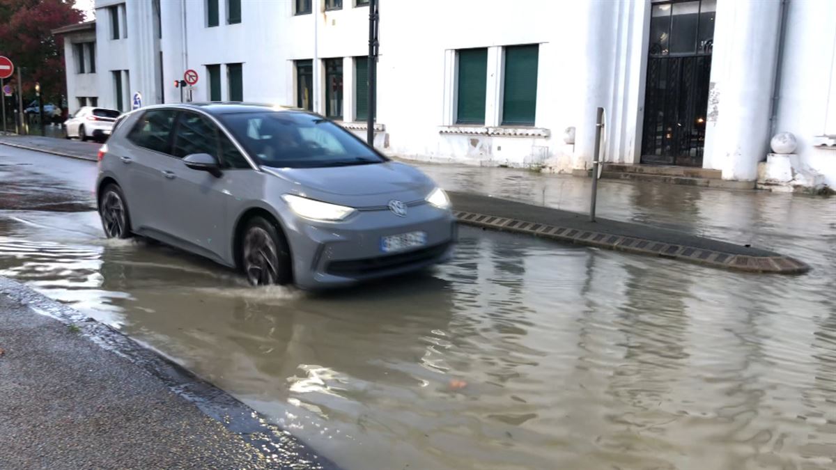 Baiona, esta tarde. Imagen obtenida de un vídeo de EITB Media.