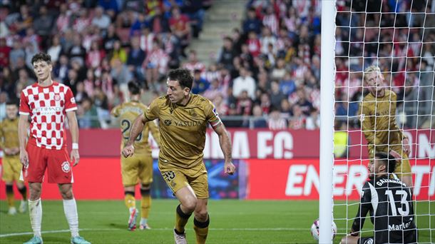 Mikel Oyarzabal celebra el gol ante el Girona. Foto: EFE