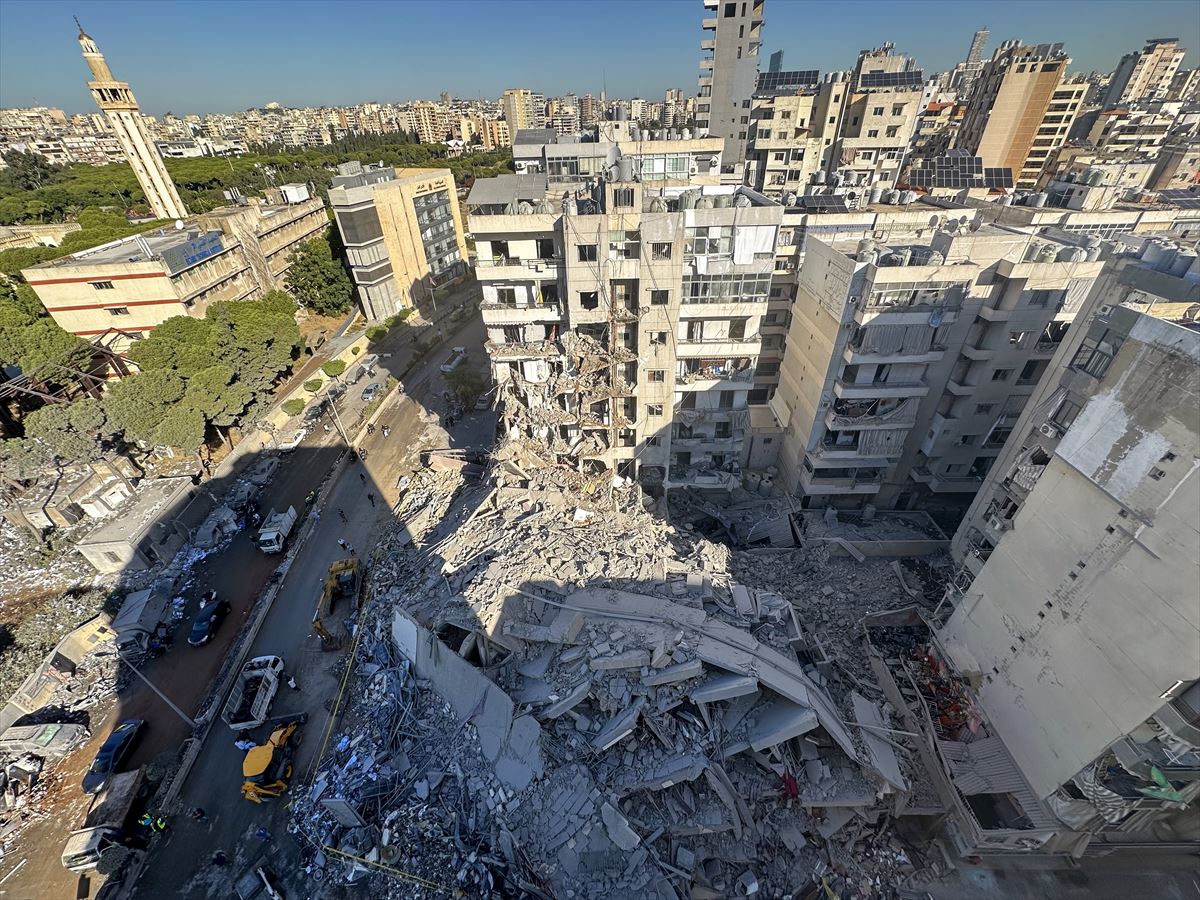 Una zona bombardeada en Beirut. Foto: EFE