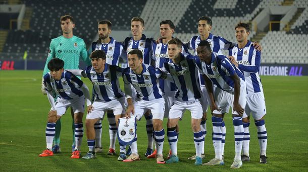 Jugadores de la Real Sociedad. Foto: Efe.