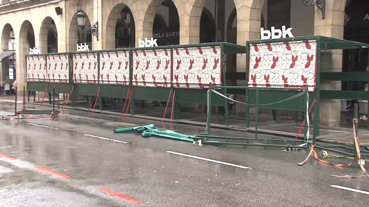 Gernika, esta mañana. Imagen obtenida de un vídeo de EITB Media. 