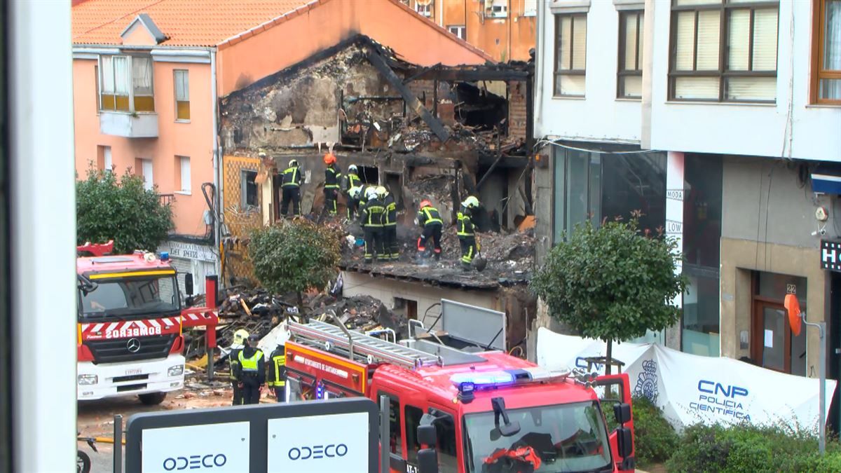 Edificio derrumbado en Santander. Foto: EFE