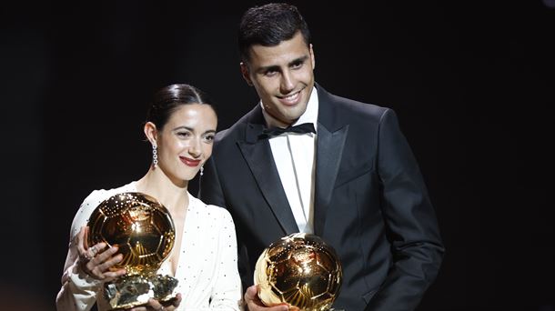 Aitana Bonmatí y Rodrigo Hernández, ganadores del Balón de Oro