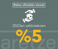 Saldutako etxebizitzen % 5 izan da babes ofizialekoa 2023an