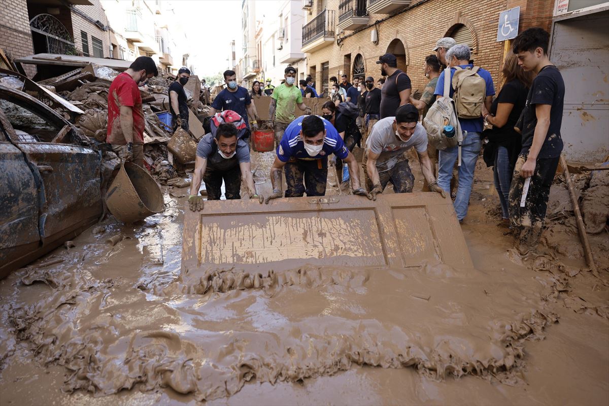 Paiporta, ayer. Foto: EFE