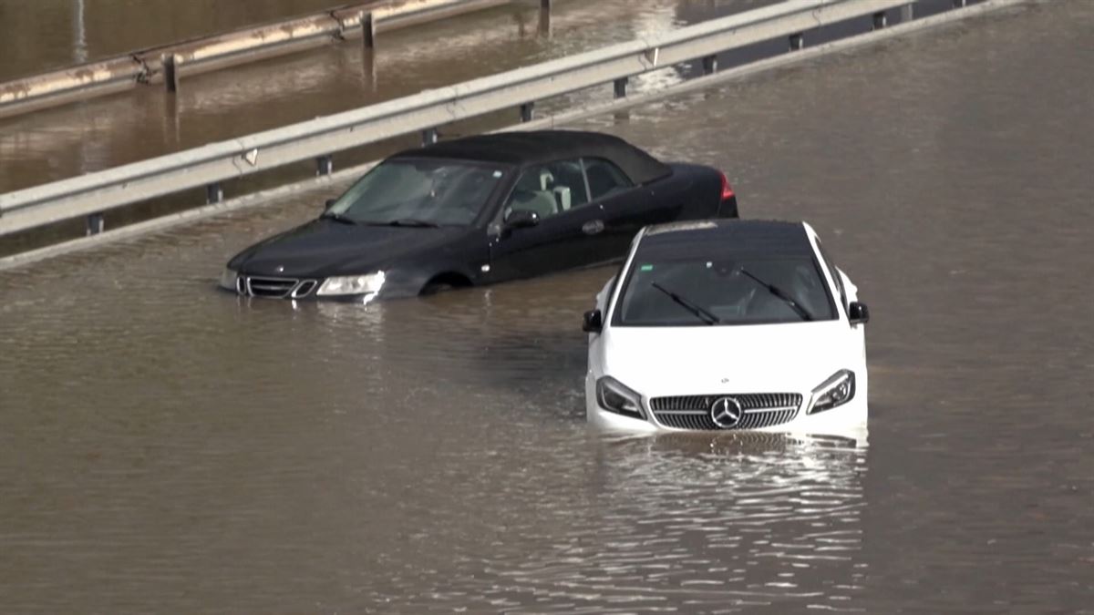 Inundaciones en Cataluña. Imagen obtenida de un vídeo de Agencias.