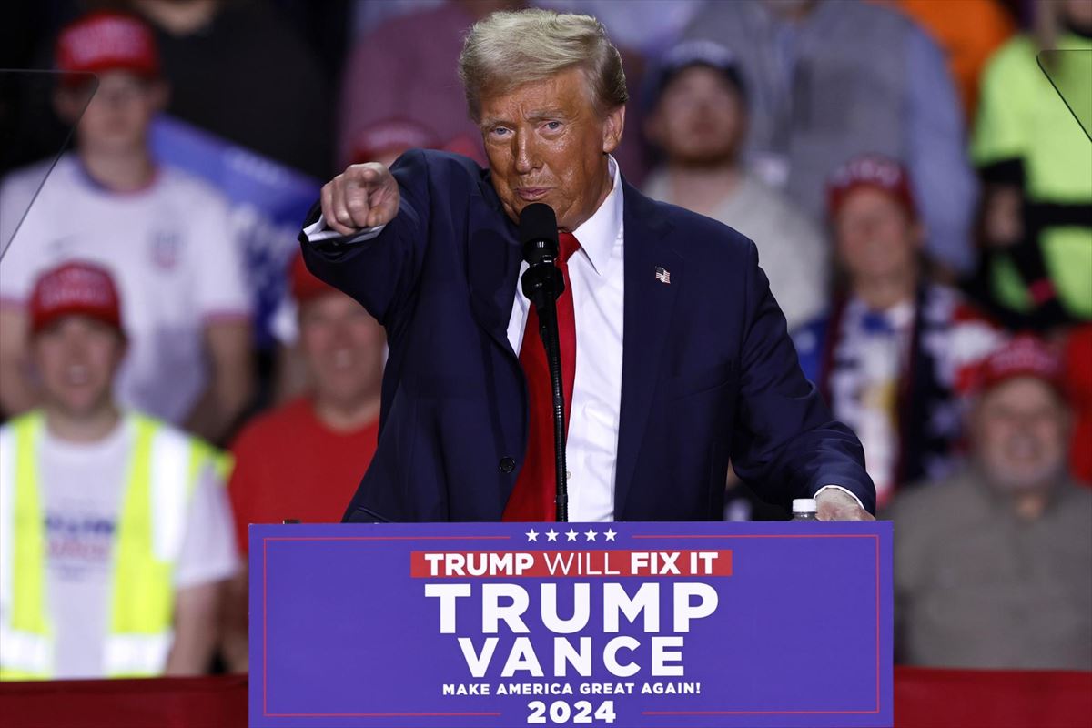 Donald Trump durante uno de sus mitines. Foto: EFE