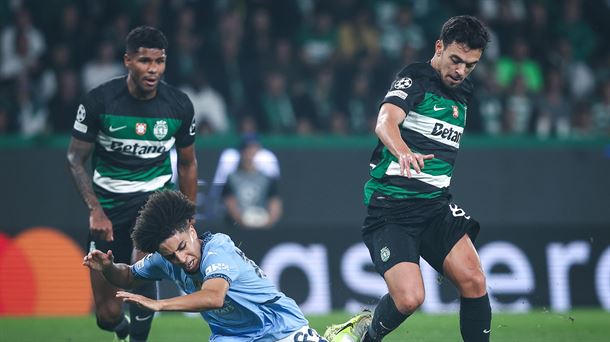 Imagen del partido Sporting Portugal-Manchester City de la Champions League