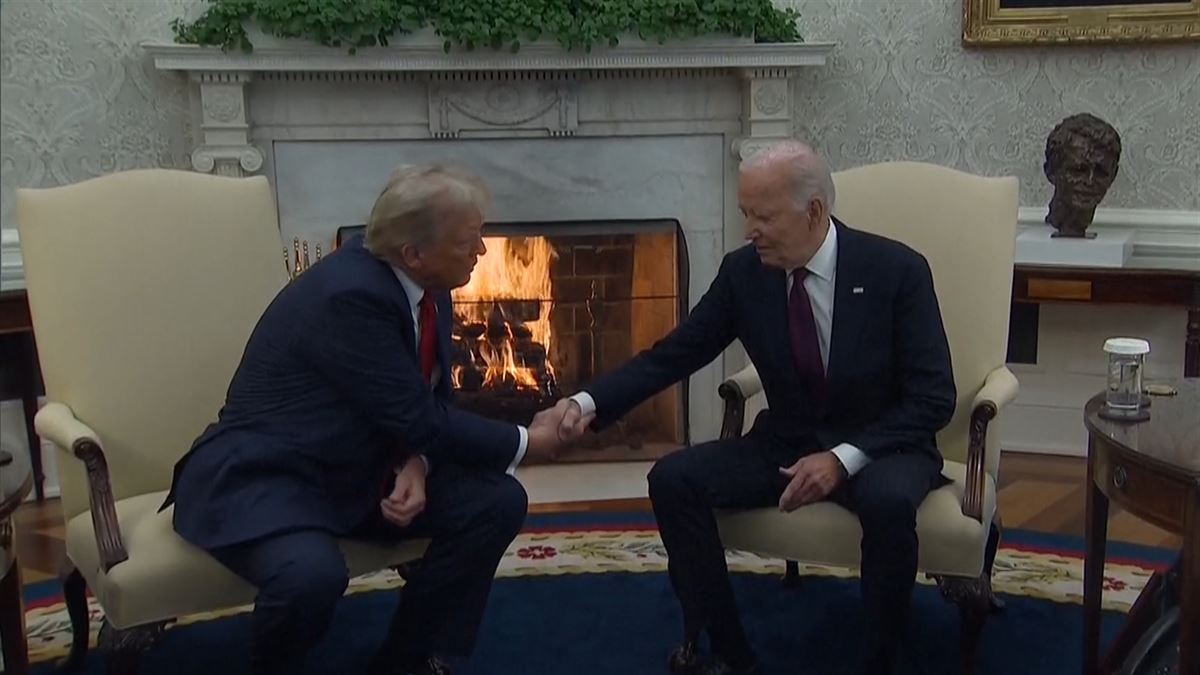 Donald Trump eta Joe Biden. Reutersen bideo batetik ateratako irudia.