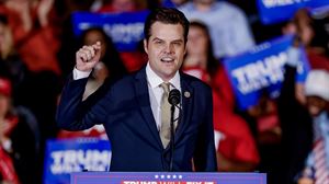 Matt Gaetz durante un acto de campaña de Donald Trump