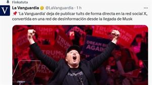 Captura del último tuit de ''La Vanguardia'' en X. 