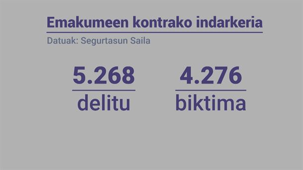 4.276 emakumek indarkeria matxistarekin lotutako 5.268 delitu salatu dituzte