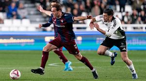Jon Bautista durante un partido ante el Burgos. Foto: SD Eibar