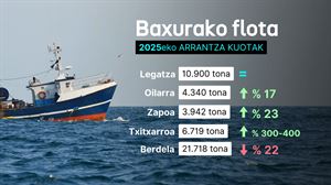 Txitxarroaren kuota hirukoiztu eta berdelarena % 22 jaitsi du Bruselak 2025ari begira