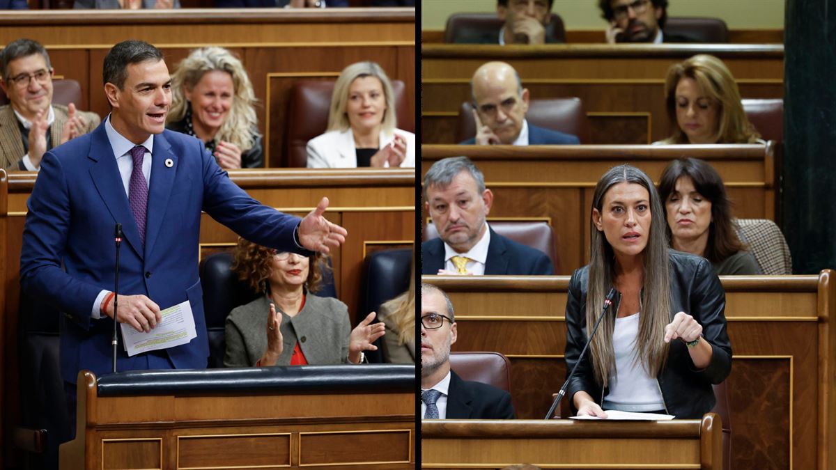 Pedro Sánchez y Miriam Nogueras este miércoles en el Congreso. Foto: EFE