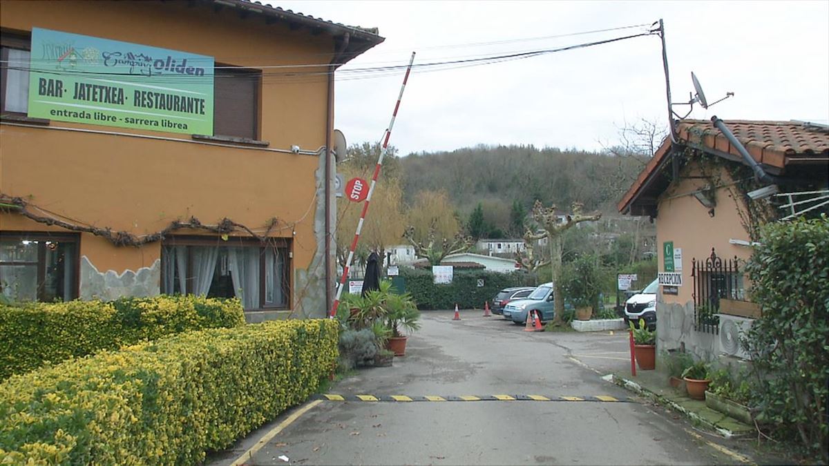 Entrada al camping Oliden de Oiartzun (Gipuzkoa). Imagen: EITB