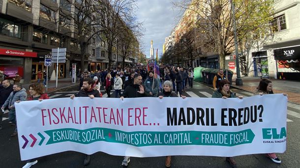 Larunbat honetako manifestazioa Bilbon. Argazkia: @ELAsindikatua