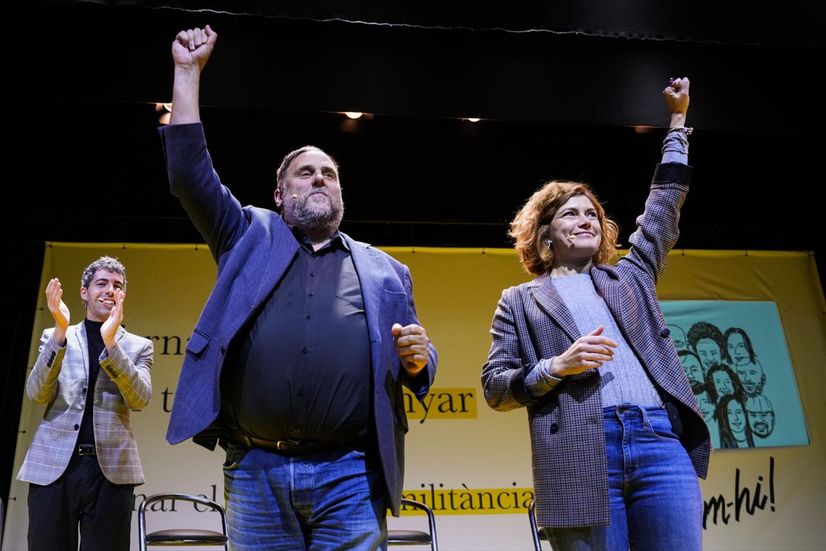 Oriol Junqueras eta Elisenda Alamany. Argazkia: EFE