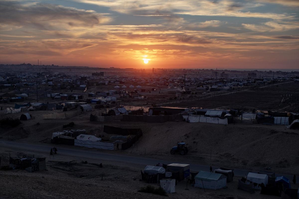 Campamento improvisado de Khan Younis, en el sur de Gaza.