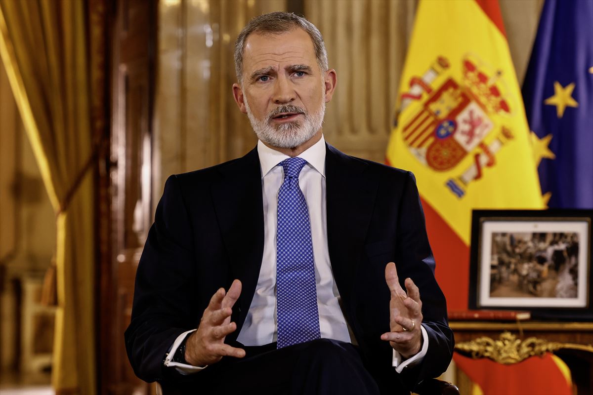 El rey de España Felipe VI, en su discurso navideño. 