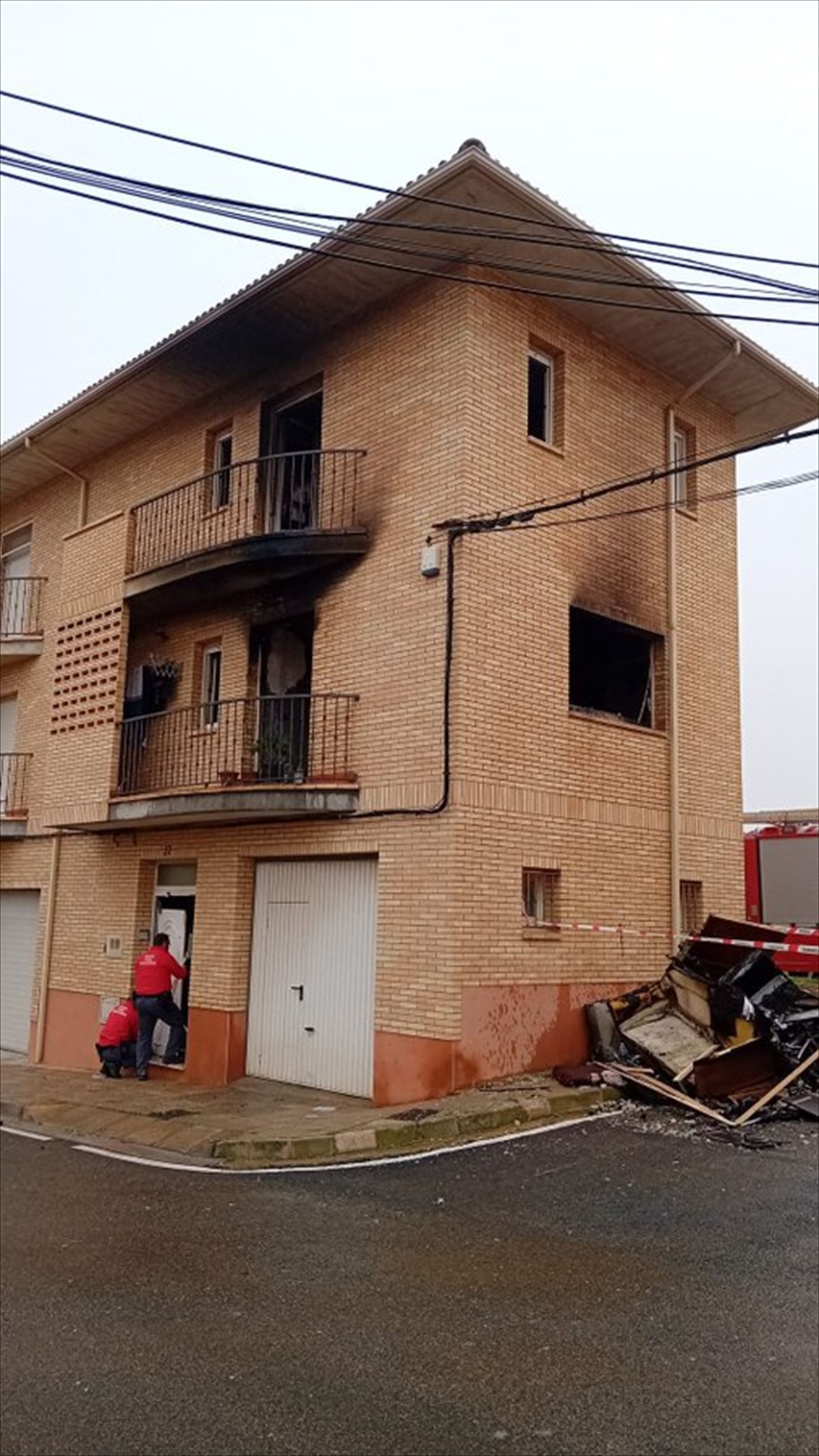 Vivienda incendiada en Tudela. Foto: Policía Foral